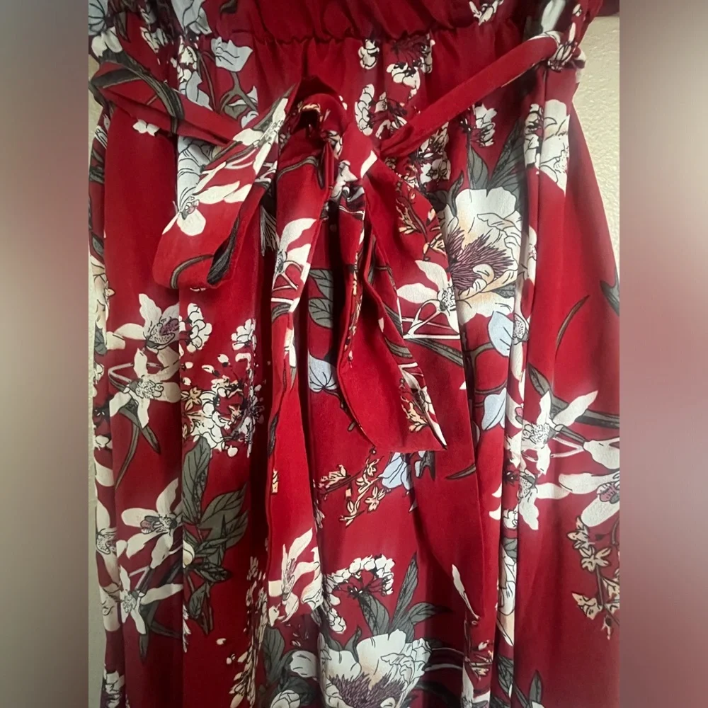 Red Flutter Sleeve Maxi Sundress. Excellent condition. Women’s Size Large